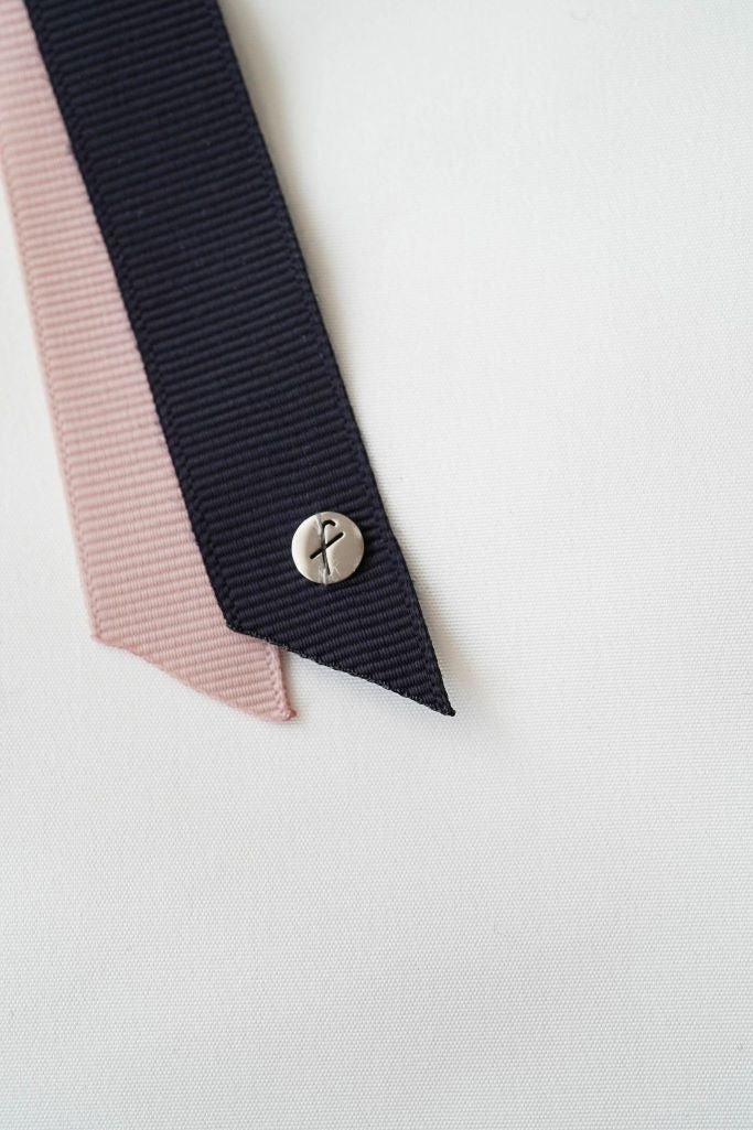 ネイビーバレッタ / Navy Ribbon Barrette
