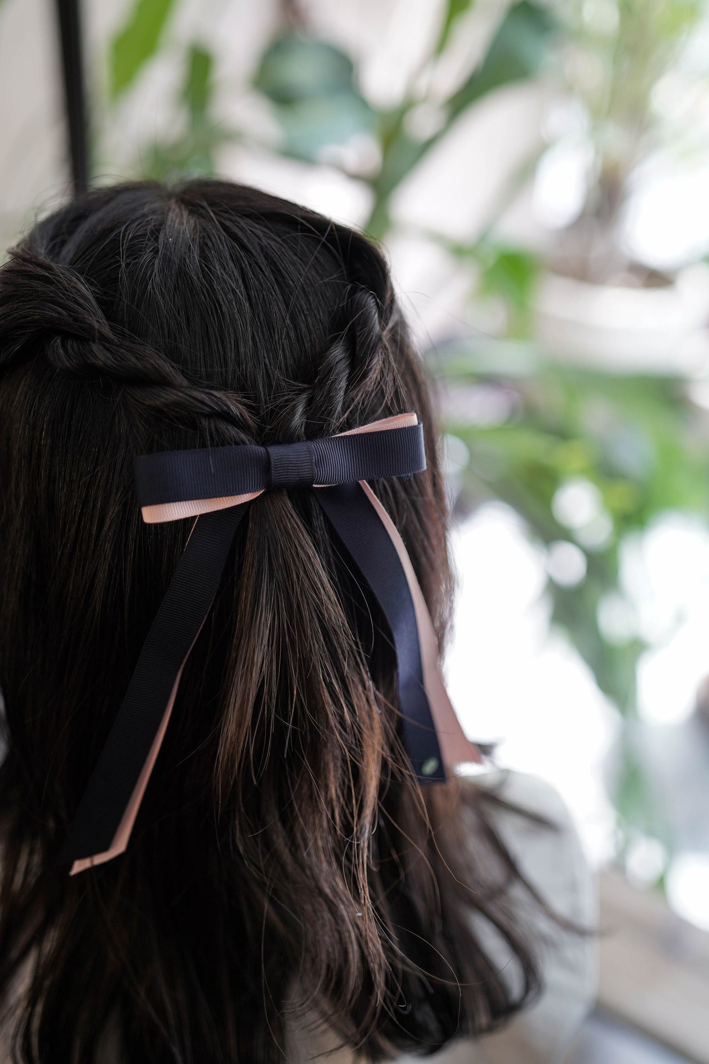 ネイビーバレッタ / Navy Ribbon Barrette