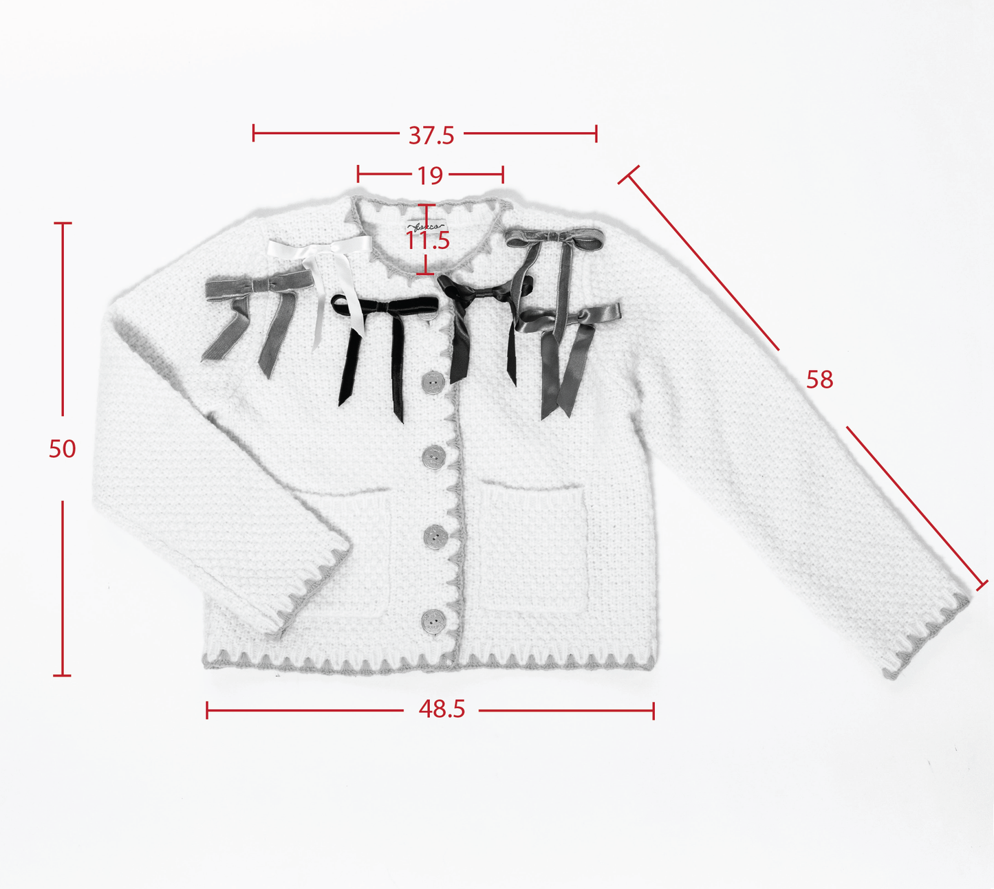 ホワイト リボンカーディガン / White Ribbon Cardigan