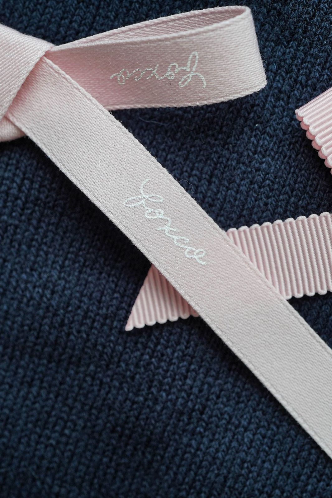 ネイビー ハーフスリーブセーター / Navy Half Sleeve Ribbon Jumper