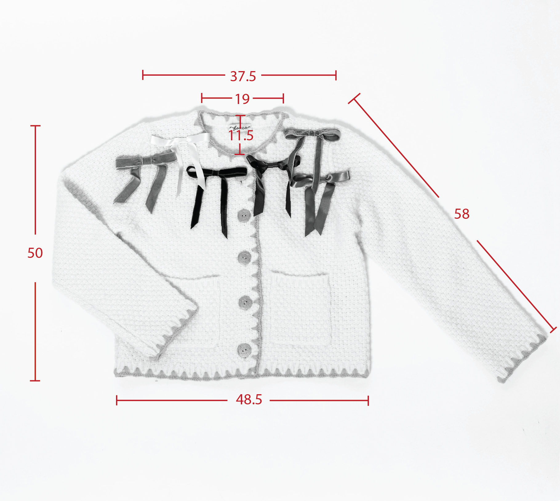 【1月31日まで】ホワイト リボンカーディガン / White Ribbon Cardigan